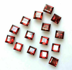 NATURAL RED GARNET 5X5 MM SQUARE CUT FACETED  AAA QUALITY GEMSTONE LOT