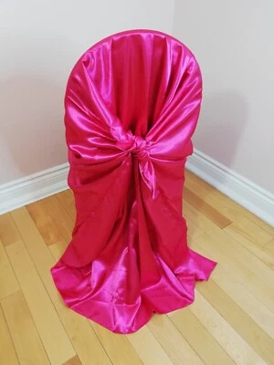 CUBIERTAS DE SILLA UNIVERSALES SATINADAS Boda Banquete Recepción Ceremonia Decoraciones Foto 1 de 3