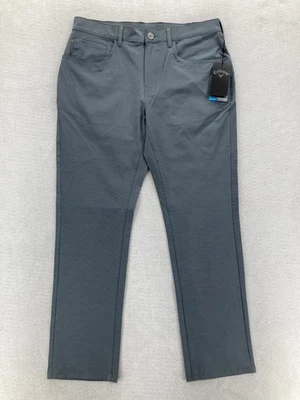 Callaway 高尔夫裤男式 32x30 灰色 Heather 5 口袋 Opti-Dri 弹力排汗 — 第 1/4 张图片