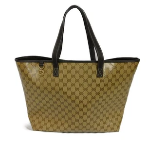 GUCCI GG Crystal Tote 211525 Tote Bag Plastics coating brown Interlocking ... - Picture 1 of 17