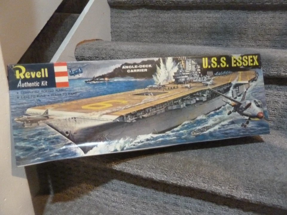REVELL U.S.S. ESSEX ANGLE DECK AIRCRAFT CARRIER MODEL KIT H-353 BRAND NEW RARE - Image 1 of 4