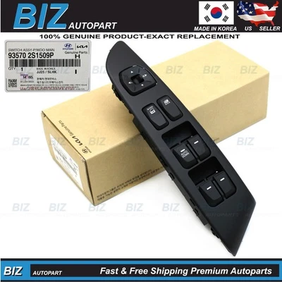 Genuine Main Power Window Switch for 2010-2015 Hyundai Tucson OE# 93570-2S1509P - Image 1 of 4