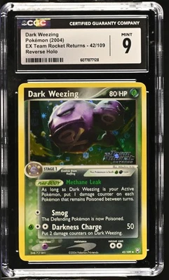 CGC 9 Dark Weezing EX Team Rocket Returns 42/109 Reverse Holo STAMPED Pokemon - Image 1 of 2