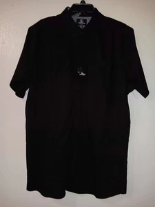 Volcom Everett Oxford Button Down Shirt Sz XL, Black Short Sleeve Nwot - Picture 1 of 4