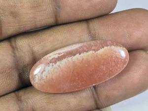 16X35X06MM Natural Rhodochrosite Oval Cabochon Loose Gemstone 45Cts. A927 - Picture 1 of 9