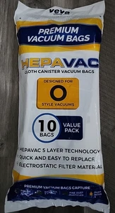 VEVA Premium HEPA Vacuum Bags Style O Pack of 10 Cloth Bag - Picture 1 of 1