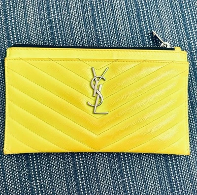 YSL CASSANDRE QUILTED LARGE POUCH IN GRAIN DE POUDRE LEATHER, Hand Wallet - Image 1 of 4