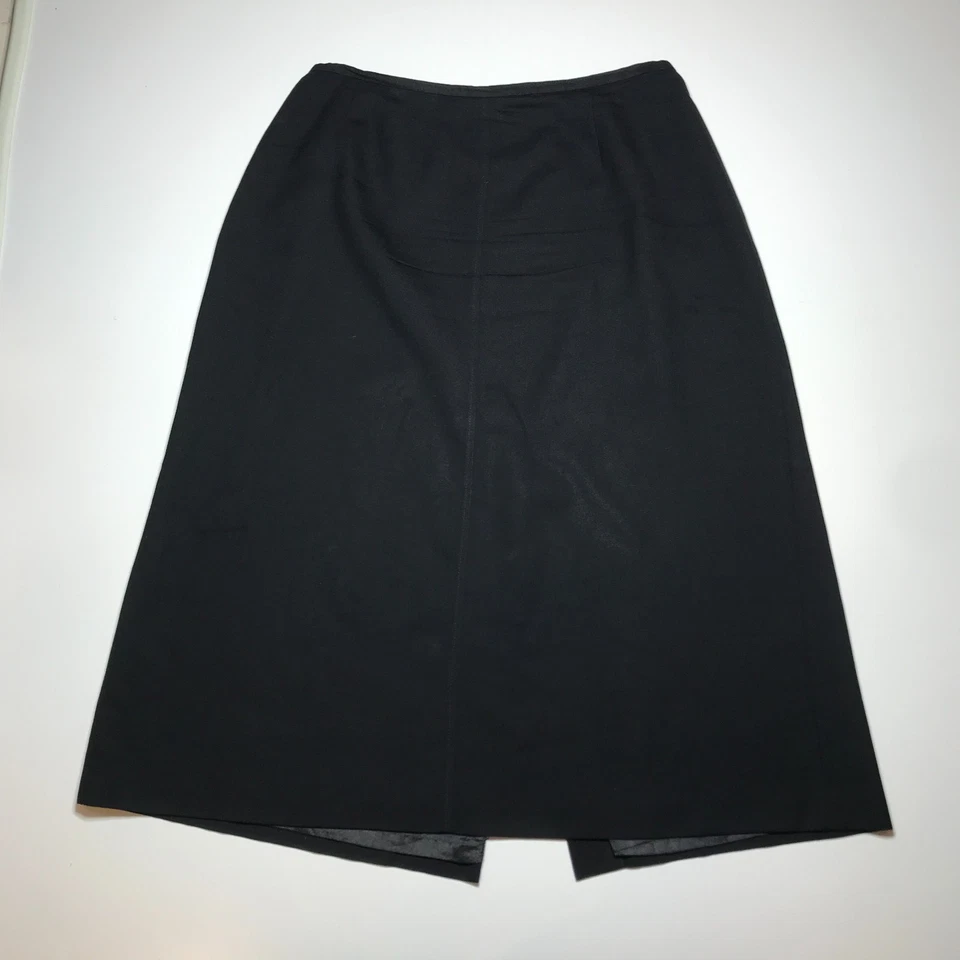 Falda Talbots Mujer 18W Línea A Midi Negra Modesta 100% Lana Preppy Hecha en EE. UU. Foto 1 de 4