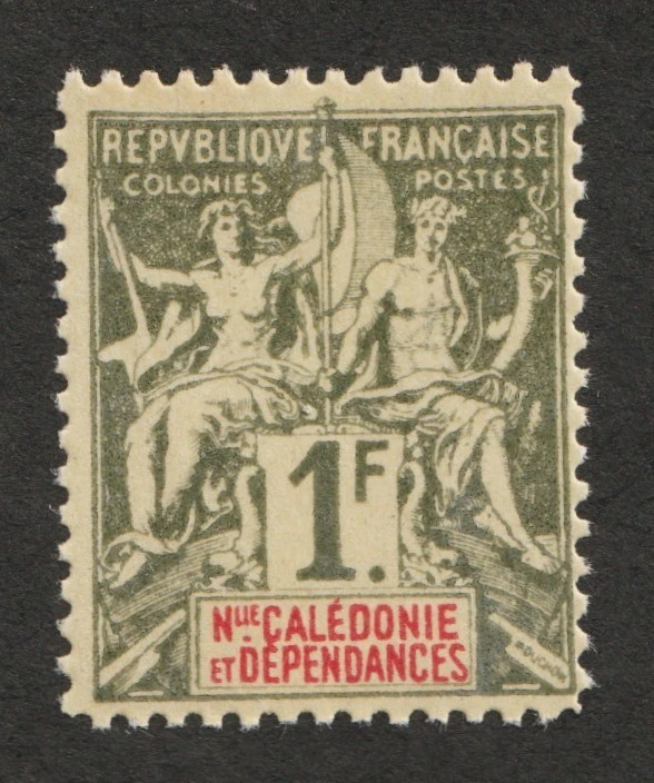 1892-1904 New Caledonia Sc# 58 - 1F, Navigation & Commerce. MNH Cv$45.00 - Image 1 of 1
