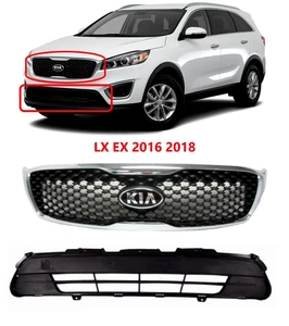 GRILLE FRONT BUMPER CENTER UPPER & LOWER GRILL FOR KIA SORENTO 2016 2017 2018 - Picture 1 of 9