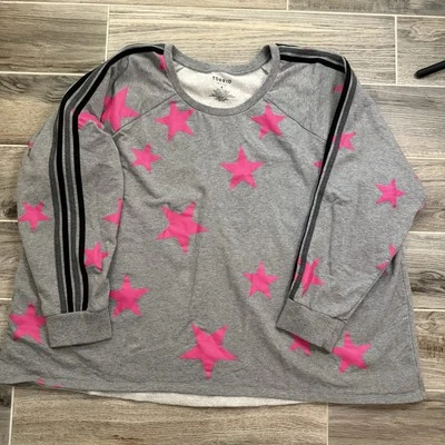 Sudadera Torrid Everyday Polar Active a Rayas Mujer 4 Gris Rosa Estrellas Foto 1 de 4