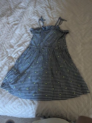 Niñas 6 J Crew CREWCUTS Negro Blanco Guinga Primavera Verano Vestido Sol Foto 1 de 4