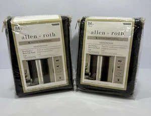 ALLEN + ROTH Glennston Blackout Thermal Lined Back Tab Curtain Panels Coal New 2 - Picture 1 of 3