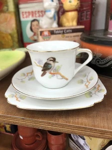 Trío de tazas de té Zeh Scherzer Kookaburra 1930 antiguo - Baviera - Imagen 1 de 5
