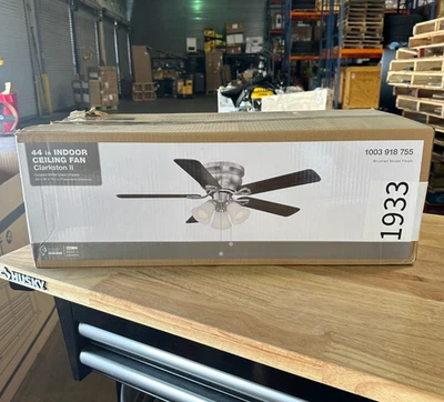 Clarkston II 44in LED Indoor Brushed Nickel Ceiling Fan w/ Light Kit SW18030-BN - Image 1 of 4
