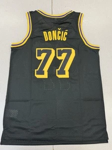 New Luka Doncic 77 Los Angeles Lakers Black Jersey City of Angels Sewn Medium - Picture 1 of 2
