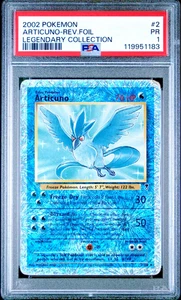 PSA 1 2002 Pokemon Legendary Collection Articuno 2/110 Reverse Holo Foil WOTC - Picture 1 of 2