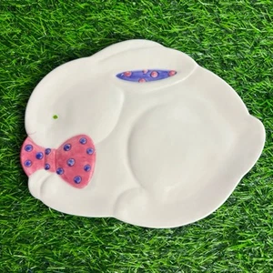 "Plato de cerámica esmaltada de conejo de Pascua Department 56 7,25""" - Imagen 1 de 4