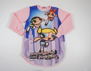 Vintage Powerpuff Girls Shirt Kids 10 Pink Long Sleeve Waffle Knit Cartoon Y2K - Picture 1 of 11