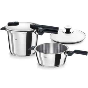 Fissler Pressure Cooker Set 4 pcs Vitaquick 6 + 3 5 L Made in Germany Excellent - Picture 1 of 2