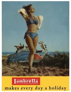 Home Wall Art Print - Vintage Advertising Poster - LAMBRETTA - A4,A3,A2,A1 - Picture 1 of 1