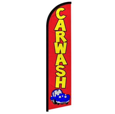 Car Wash Windless Swooper Flag Carwash Flag RED - Image 1 of 2