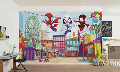Marvel Spidey Kids Wallpaper Wall Mural 400x250 cm nursery Non-Woven colorful - Image 1 of 4