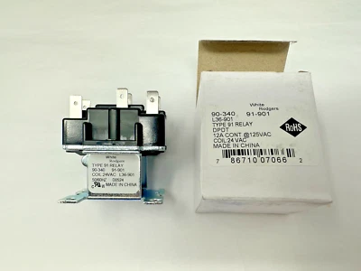 NUEVO Relé blanco Rodgers 90-340 bobina 24 VCA DPDT 1/2 HP 125/250Vac L36-901 91-901 Foto 1 de 4