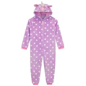Unicorn Stars Sleepsuit Kids Girls 3 4 5 6 7 8 9 10 11 12 13 Years Hooded Zipped - Picture 1 of 5