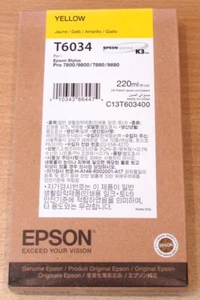 Original Epson T6034 Yellow Patrone 7800 7880 9800 9880 ORIGINAL Tinte datiert 2021 - Bild 1 von 2