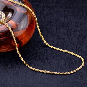 3.5MM THICK GOLD FILLED 18K Italian Rope necklace 20" 21" 22" chain men women . - Picture 1 of 9