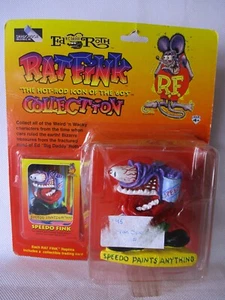 Ed Roth Rat Fink Speedo Fink 1999 Shadowbox 3 1/2" Figura Tarjeta Coleccionable Hot Rod - Imagen 1 de 3