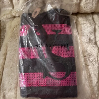  Bolso de Mano Grande VICTORIA'S SECRET Bling Rayas Lentejuelas Foto 1 de 4