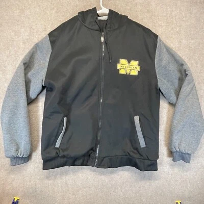 Chaqueta Universitaria Michigan Wolverines Para Hombre L/XL Negra Gris Elástica Moda DEFECTUOSA Foto 1 de 4
