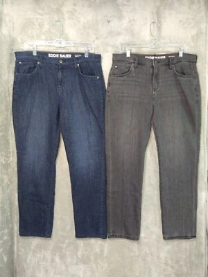 Eddie Bauer Jeans Women 10 Petite Boyfriend Mid Rise Slim Flannel Lined Lot of 2 - Image 1 of 4