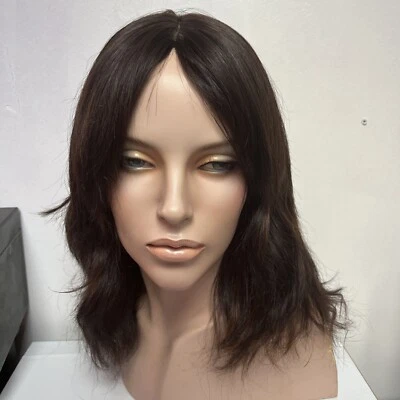 Длинный европейский парик из натуральных человеческих волос Silk Top размер средний, темно-коричневый с подсветкой. - Изображение 1 из 4