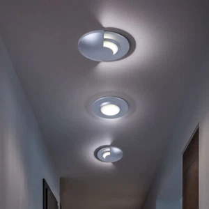 Lampada da Bagno Soffitto Faretto a Incasso LED Alluminio Cromo 3er Set - Foto 1 di 7
