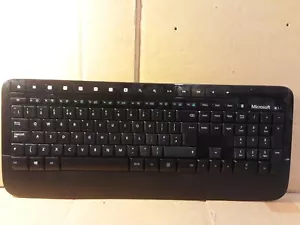Microsoft 1477 schwarze kabellose Tastatur 2000 + kabelloser Empfänger - Bild 1 von 4