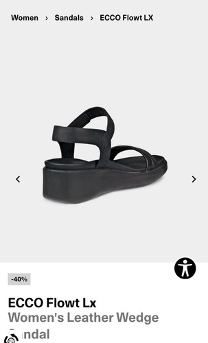 ECCO Flowt LX sandalo donna zeppa nero nabuk taglia EU 38 taglia US 8 8 5