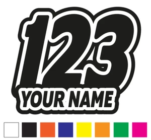 Race Numbers Set of 3 Car Motorbike Motocross Quad MX Kart Vinyl Sticker Decals - Picture 1 of 4