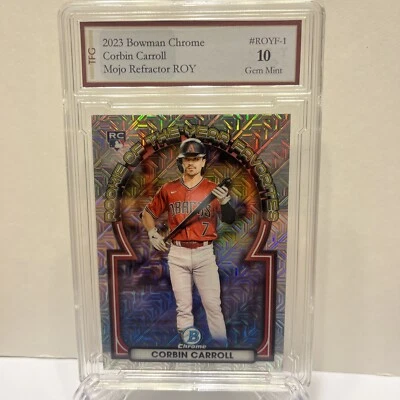 2023 Bowman Chrome Corbin Carroll Mojo Refractor ROY#ROYF-1 TFG GEM MINT 10 - Image 1 of 2