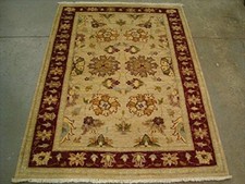 Rare Chobi Veg Dyed Mahal Zeiglar Area Rug Hand Knotted Carpet (5.8 x 4.2)'