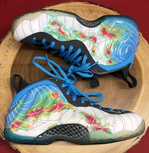 NIKE AIR FOAMPOSITE ONE PRM WEATHERMAN WHITE BLUE LIME ROYAL EGGPLANT SIZE 7 - Picture 1 of 9