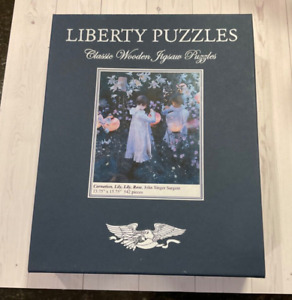 Liberty Wooden Jigsaw Puzzle 🌹”Carnation, Lily, Lily, Rose” by Sargent, EUC!