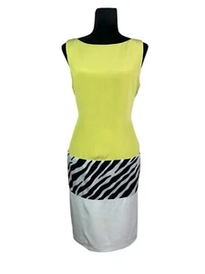 Flores & Flores 100% Silk Dress Size 10 Shift Dress Sectional Print - Picture 1 of 13