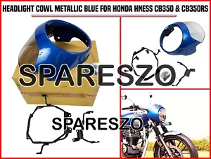 "HEADLIGHT COWL METALLIC BLUE" FIT FOR HONDA HNESS CB350 & CB350RS - Picture 1 of 20