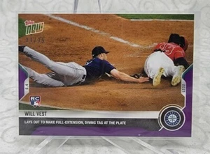 Will Vest RC Mariners - 2021 MLB TOPPS NOW Card 312 - Purple Parallel #21 /25 - Picture 1 of 2