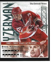 STEVE YZERMAN Detroit Free Press 8x10 DETROIT RED WINGS Collector Card