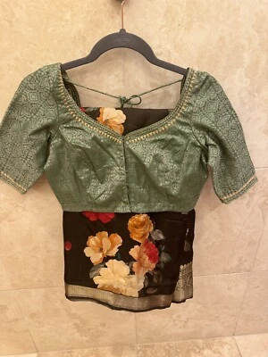 INDIA/PAKISTANÍ/BOLLYWOOD/SARI DE SEDA DE LUJO Foto 1 de 4