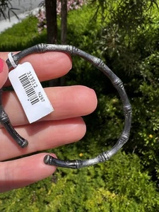 New John Hardy Blackened Silver Flexible Bamboo Bracelet - Picture 1 of 7